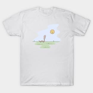 Worm Saluting the Sun (Black Books) T-Shirt